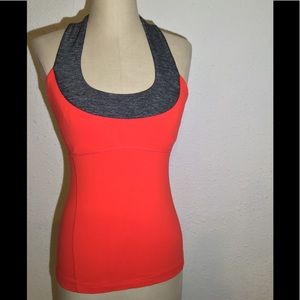 Lululemon pink/gray racer back tank size 6